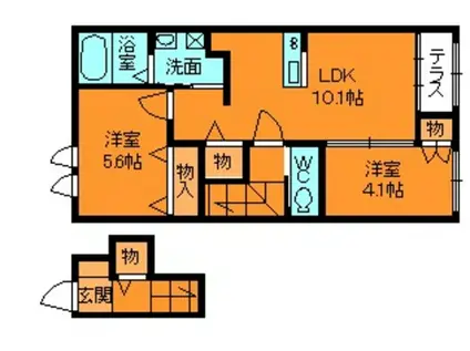 メゾン・ド・カラーズ(2LDK/2階)の間取り写真