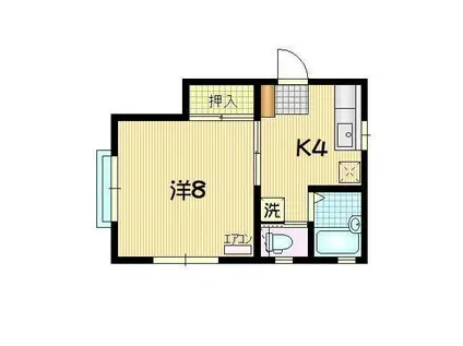 コーポトリニティ(1K/2階)の間取り写真