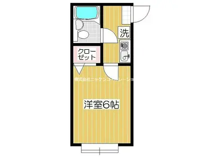 クレスト北戸田(ワンルーム/1階)の間取り写真