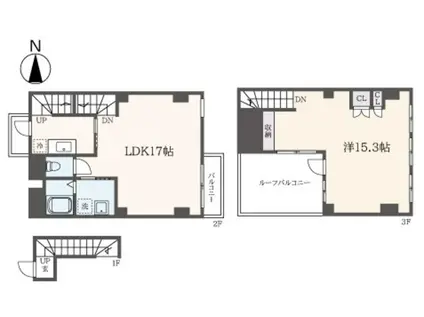 ライブタウン浜田山13号棟(1LDK/2階)の間取り写真