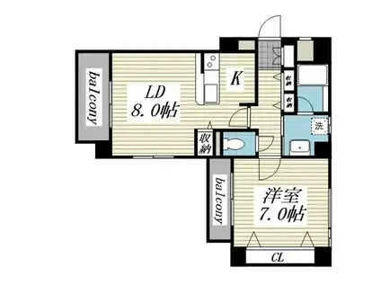 ヴィアーレ広瀬(1LDK/10階)の間取り写真
