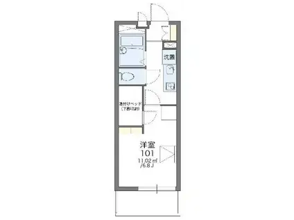 レオパレスWING(1K/2階)の間取り写真