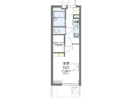 レオパレスカーサグリチーネ(1K/3階)の間取り写真