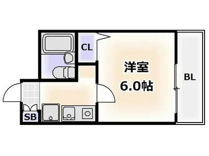 エスリード天王寺(1K/8階)の間取り写真