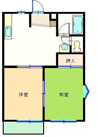 グランエイル・M(2DK/2階)の間取り写真