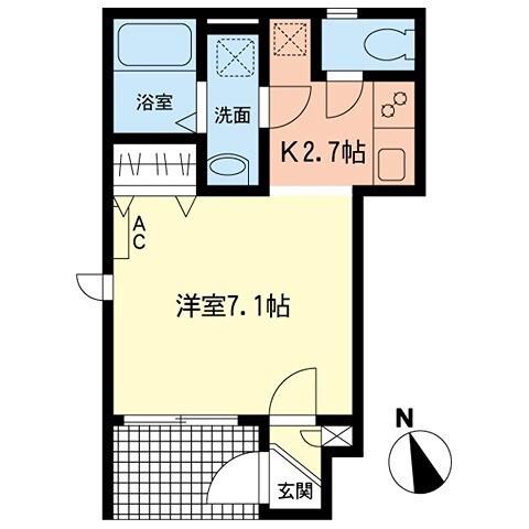 RUPIAHI(ワンルーム/1階)の間取り写真