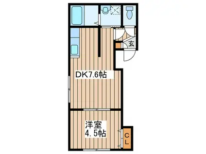 ロイヤルゲート(1DK/3階)の間取り写真