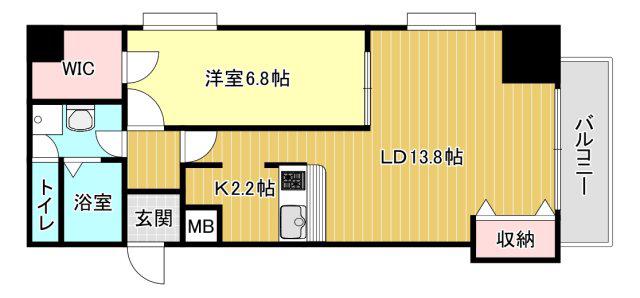 LAUREL COURT 常盤(1LDK/2階)の間取り写真