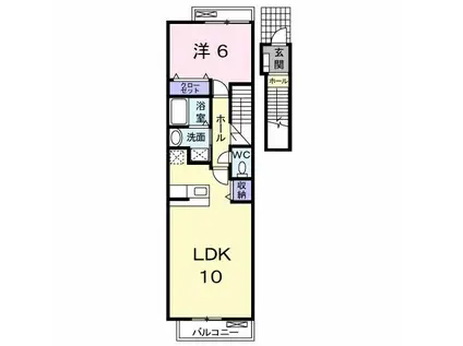 メゾン・ド・プチ・フルールI(1LDK/2階)の間取り写真