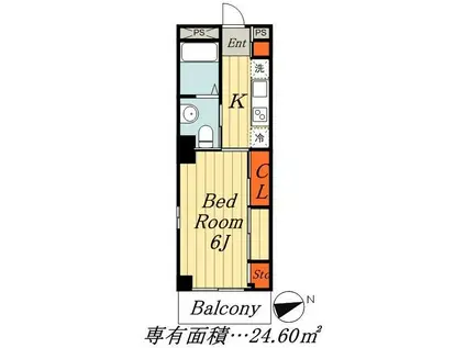 リブリ・ベレッツァ(1K/2階)の間取り写真