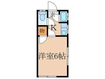 Kパレス白鷺(1K/1階)の間取り写真