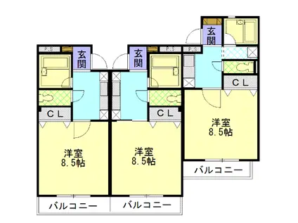 プレステージ高島(1K/3階)の間取り写真