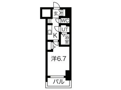 メイクス鶴舞II(1K/9階)の間取り写真