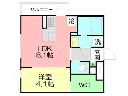 常盤町ー沼井様計画(1LDK/3階)の間取り写真