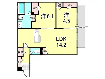 FLAT OUT Z A棟(2LDK/1階)の間取り写真
