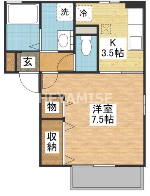 ガーデンハイツIII(1K/2階)の間取り写真
