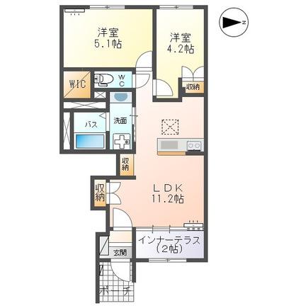 ヴァンベール壱番館(2LDK/1階)の間取り写真