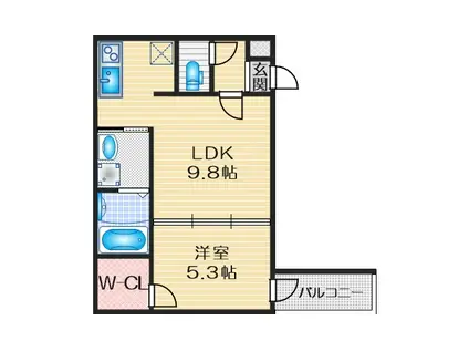 フジパレス東三国III番館(1LDK/2階)の間取り写真