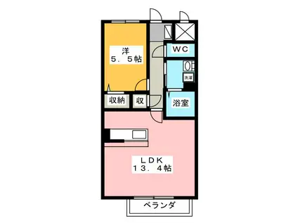 V・FRUIT II(1LDK/1階)の間取り写真