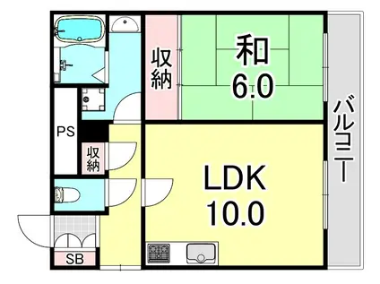モアベル神戸(1LDK/1階)の間取り写真