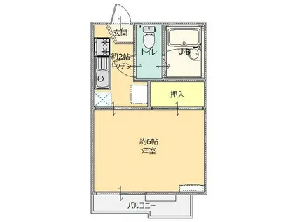 レニオンハイツA(1K/2階)の間取り写真