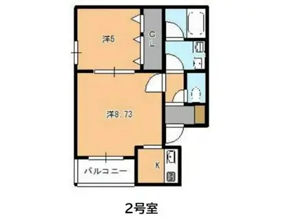 アプリーレ和白(2K/1階)の間取り写真