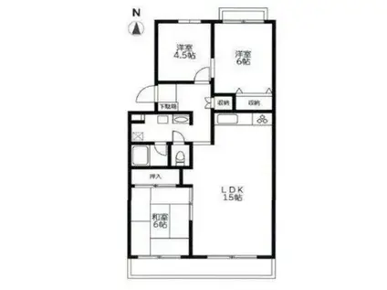 エステート夏見(3LDK/3階)の間取り写真