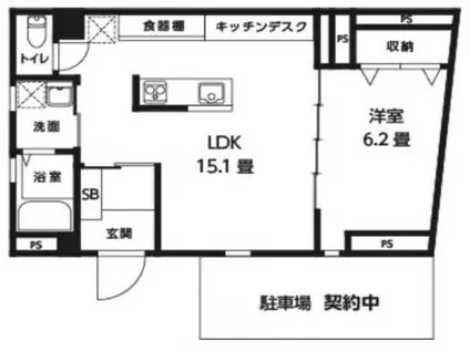 サンセール尾久(1LDK/1階)の間取り写真