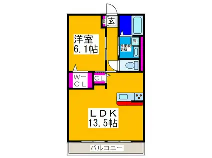 FIORE(1LDK/3階)の間取り写真