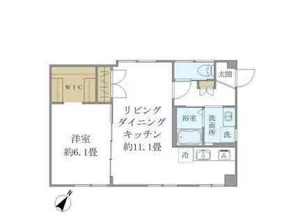 富士ハイム(1LDK/3階)の間取り写真