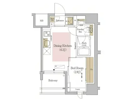 アーバネックス文京本郷(1DK/3階)の間取り写真