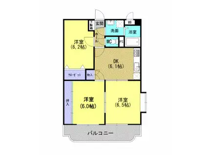 エスポワール21(3DK/3階)の間取り写真