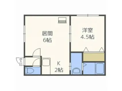 クレセア学園前(1LDK/3階)の間取り写真