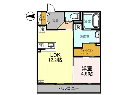 ESPOIR7(1LDK/2階)の間取り写真