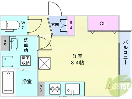 PARKS石橋阪大前(ワンルーム/2階)の間取り写真