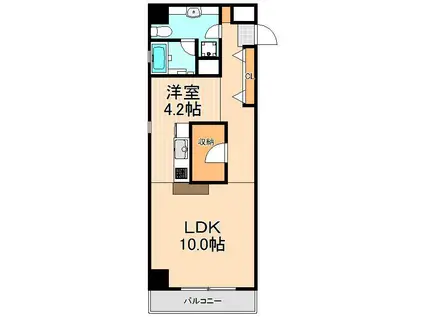 COZY-Nコージー・エヌ(1LDK/4階)の間取り写真