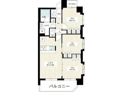 アーリアレジデンス春日部(3LDK/5階)の間取り写真