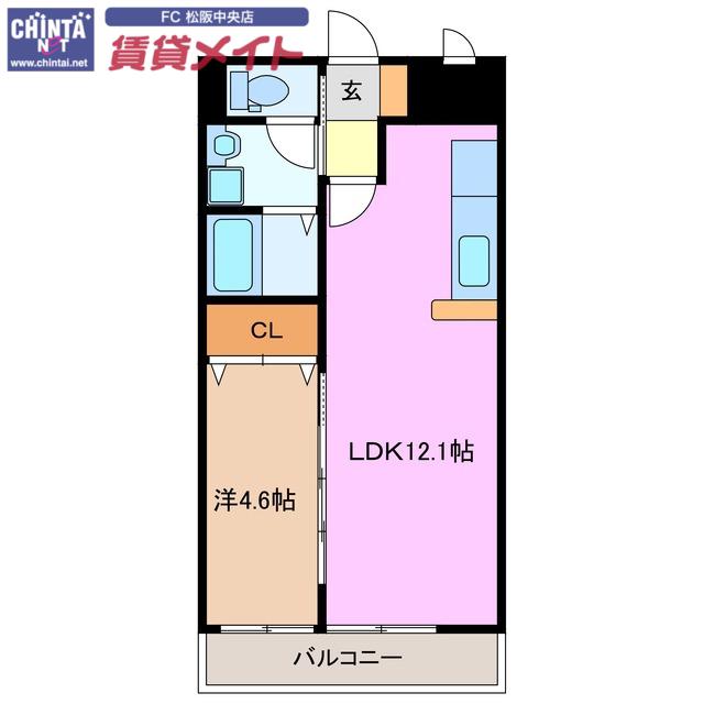 ONE′S(1LDK/2階)の間取り写真