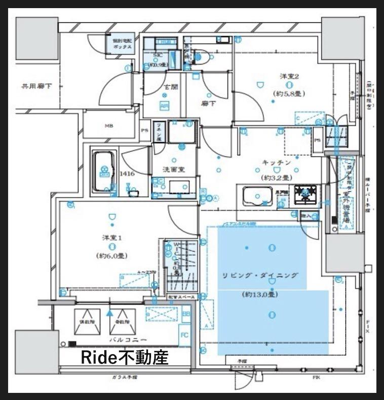 ザ・パークハウス大阪梅田タワー(2LDK/4階)の間取り写真