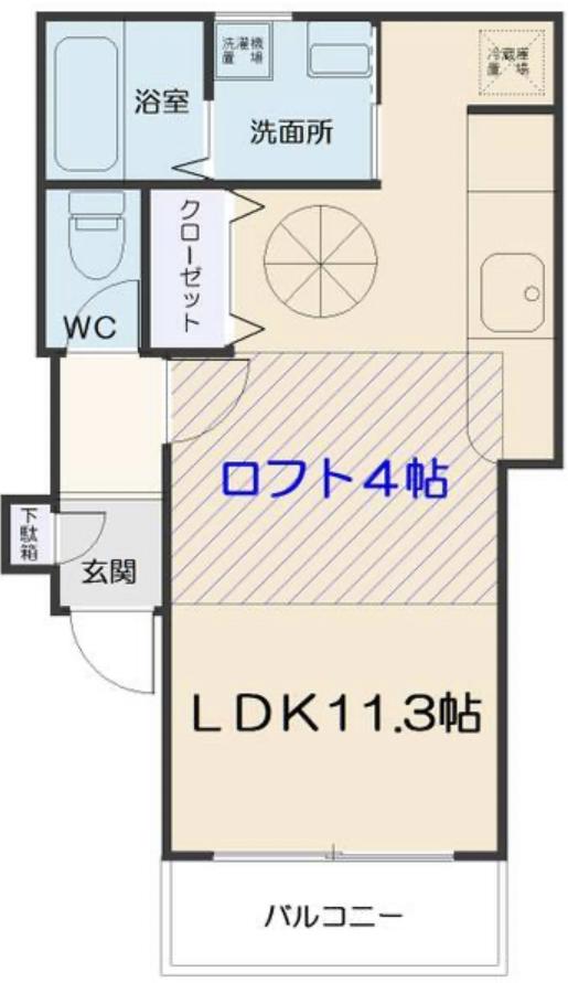 ホットハウス川内III(ワンルーム/2階)の間取り写真