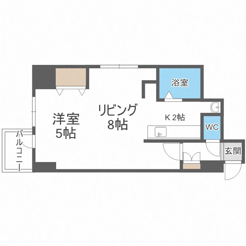 パークヒルズ豊平11(1LDK/4階)の間取り写真