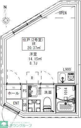 WITH下高井戸(ワンルーム/4階)の間取り写真