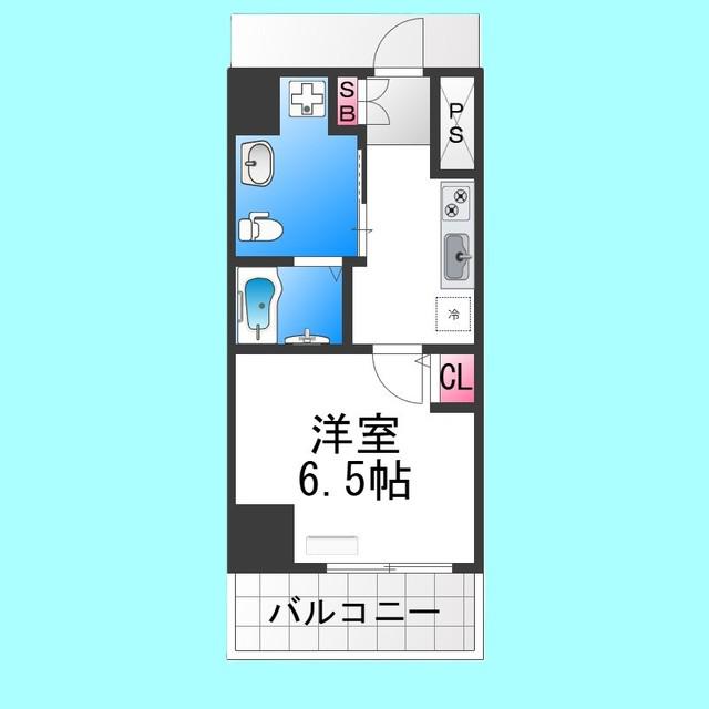 エルプレイス堺(1K/13階)の間取り写真