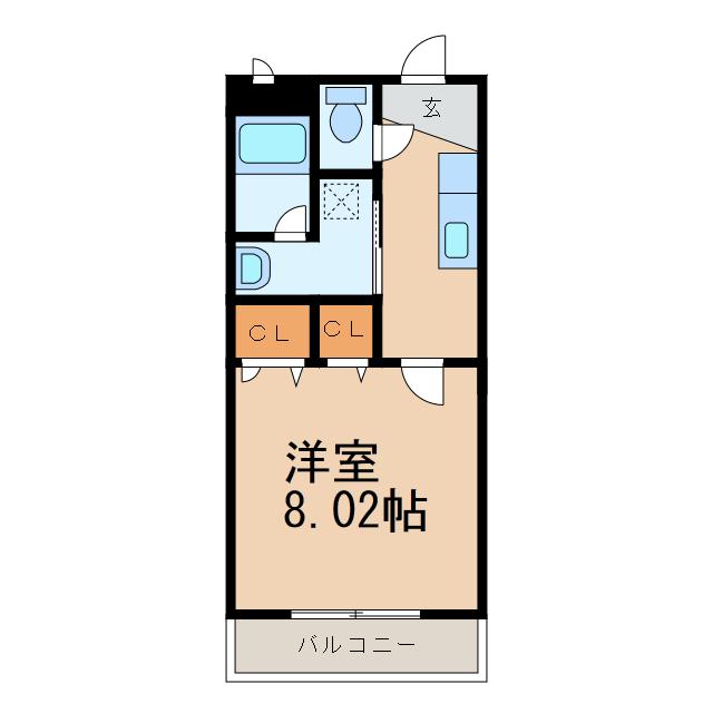フジパレス西国分(1K/1階)の間取り写真