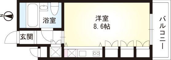 NEST(ワンルーム/3階)の間取り写真