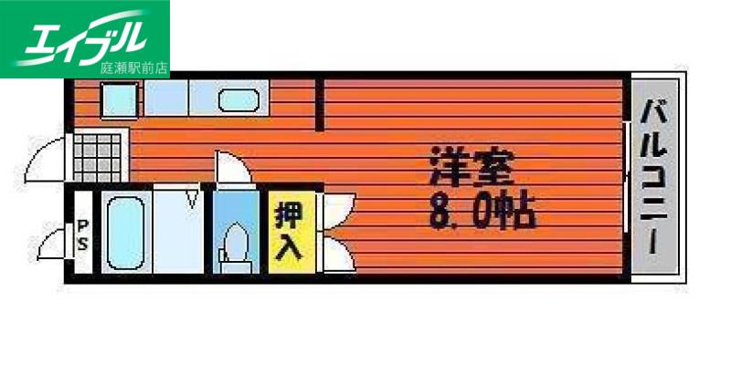 ドリームマンション(1K/2階)の間取り写真