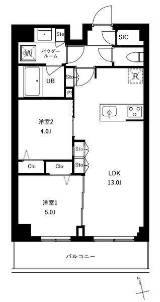 アーバンパーク船堀II(2LDK/2階)の間取り写真