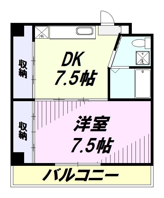 狭山グロリアハイツ(1DK/3階)の間取り写真
