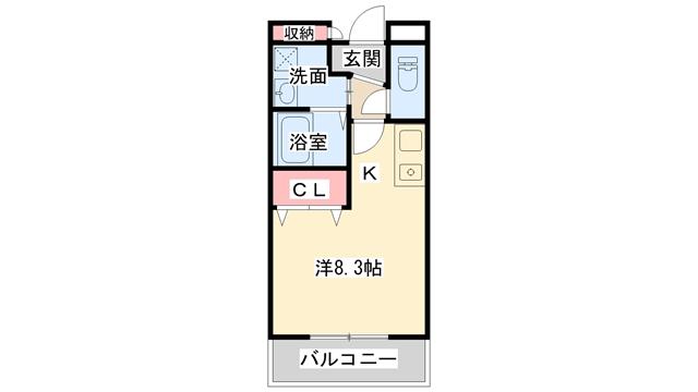 ラポールセタ(ワンルーム/3階)の間取り写真