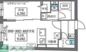 COCOCUBE大森西 東邦医大通(1LDK/4階)の間取り写真